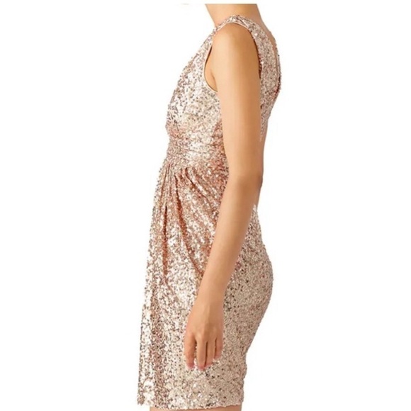 Badgley Mischka Gold Sequins Fifth Avenue Showstopper Dress Size 6 - Picture 3 of 10
